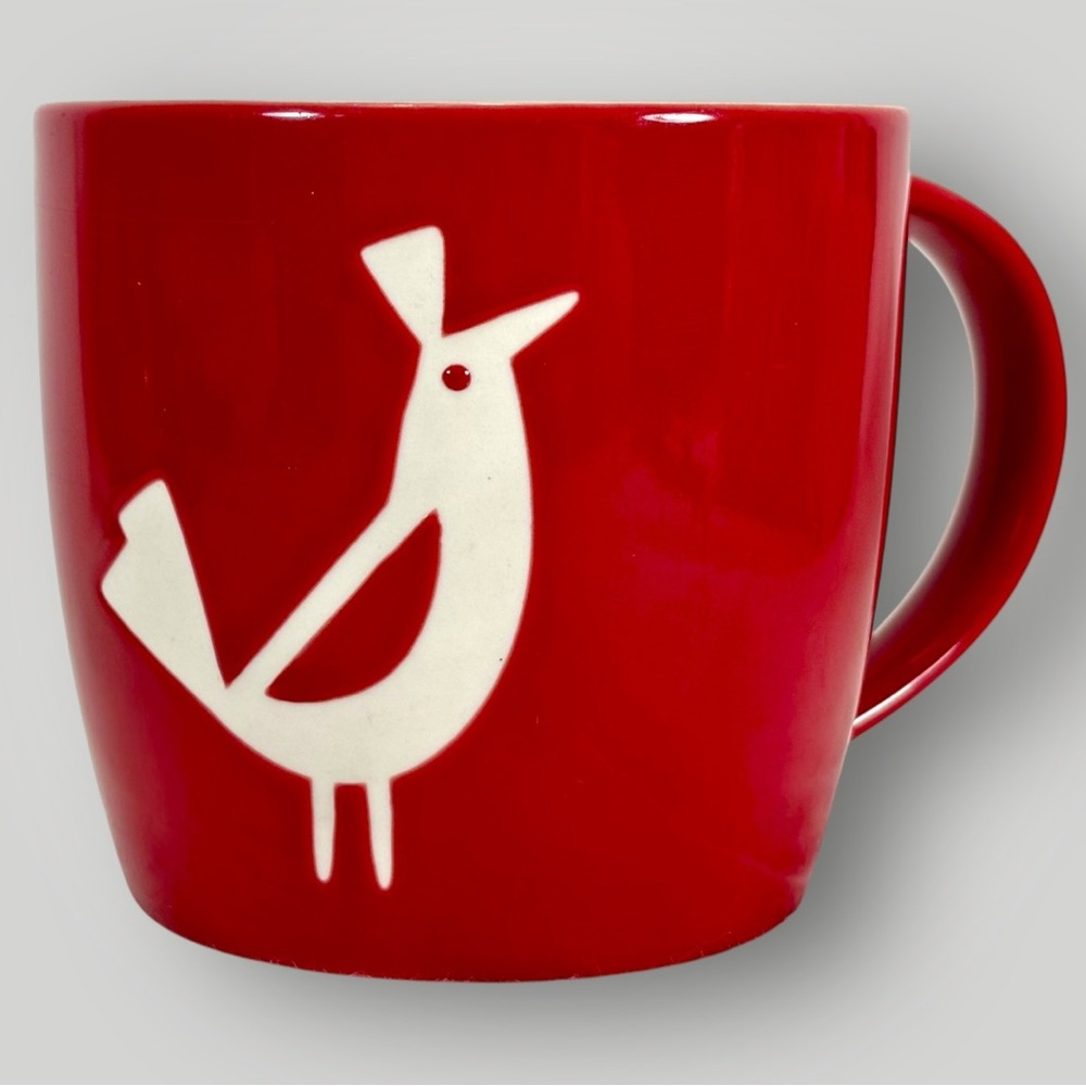 Starbucks Coffee Cup/Mug 2011 Red With Embossed White Dove Bird  12 Oz EUC